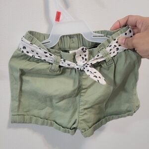 H&M Green Kids Shorts with Polka Dot Belt
